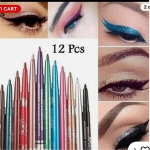 12 PCS MKNK Color Makeup Pencil, Lipliner, Eyeliner, Eyeshadow,